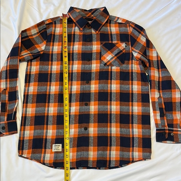 Casual Blue and Orange Button Down Shirt - Picture 2 of 13